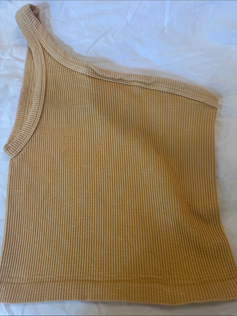 Soca Women's One-Shoulder Ribbed Tank Top - Camel